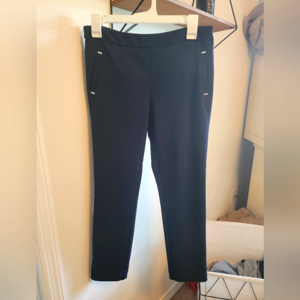 Navy ankle length dress pants